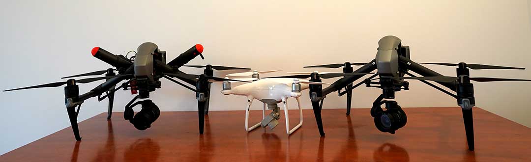 3 drones INSPIRE 2 disponibles pour prises de vues aériennes sur tout type de tournages